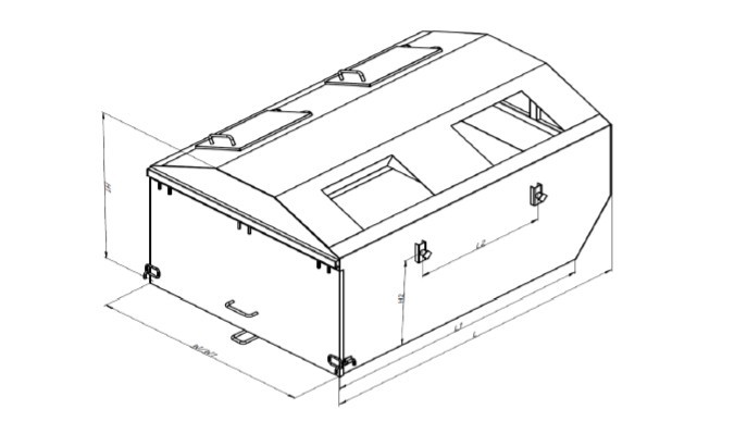 Метален контейнер за битови отпадъци 4 куб.м