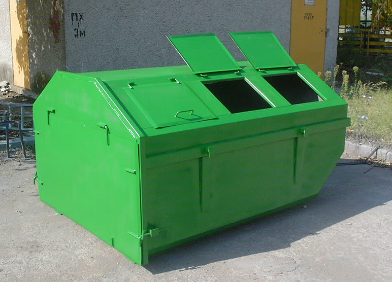 Метален контейнер за битови отпадъци 4 куб.м